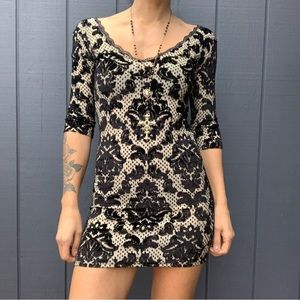 SOLD!!Free People lace trimmed bodycon dress Sz XS